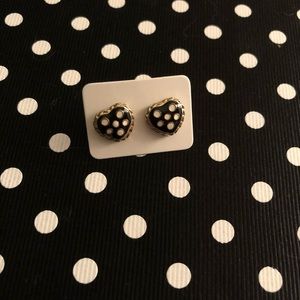 Betsey Johnson Polka Dot Heart Earrings
